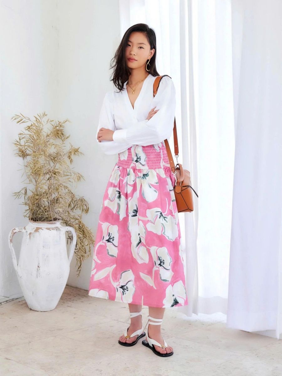 Rhea Smocked Waist Skirt